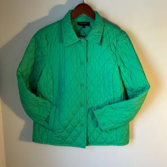 Talbots Kelly Green Quilted Barn Coat, S. Preppy Spring - Picture 13 of 14